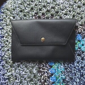 Faux Leather Black Clutch